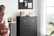 Multi-Purpose Cabinet Metal Cabinet Tool Cabinet Made of Steel Office Cabinet with 2 Doors Workshop Cabinet Small Cabinet Storage Cabinet Folder Cabinet