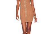 LPA Brown Knit Tube Strapless Mini Dress RRP 250E