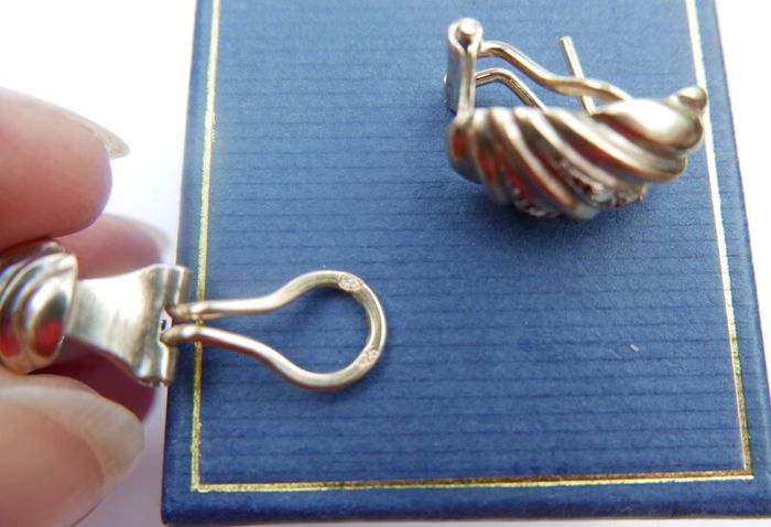Vintage Sterling Silver  Earrings 1980s Gold Plated Shell Design 4,70g