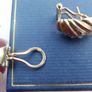 Vintage Sterling Silver  Earrings 1980s Gold Plated Shell Design 4,70g Image 8