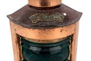 Vintage 1920s-1930s Dutch Maritime Copper Starboard Lamp