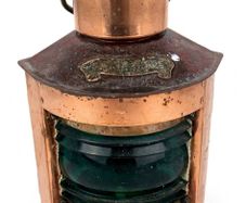 Vintage 1920s-1930s Dutch Maritime Copper Starboard Lamp