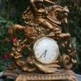 Vintage Brass Table Clock Knight on Horseback and Dragon, Saint George and Dragon, Mechanical  Clock SLAVA 11 JEWELS,  Working Image 4