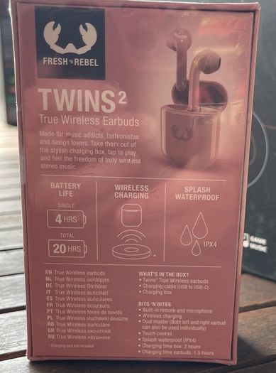 FRESH N REBEL TWINS2 true wireless earbuds. Brand new unopened and sealed. RRP is 60 euros