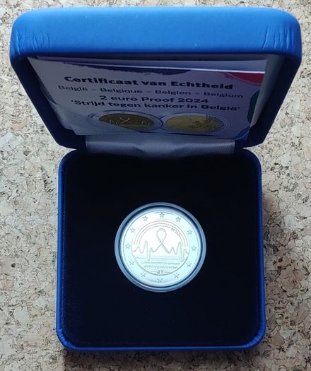 Belgium 2 Euro Base Metals Proof Coin 2024 - Fight against Cancer in Belgium