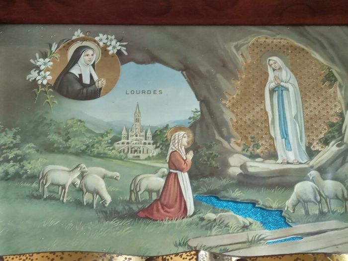 Vintage Art Nouveau LOURDES Tray