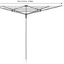 NEW SALE | 40m 4 Arm Rotary Washing Line (Grey) Multiple Tension Adjustment, Folding Outdoor Rotating Clothes Dryer & Ground Spike MOB, Metallic Image 4