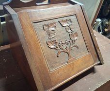 Carved Mahogany Coal Scuttle