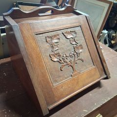 Carved Mahogany Coal Scuttle