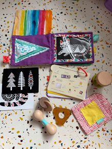 Items from "The Charmer" lovevery play kit 3-4 months