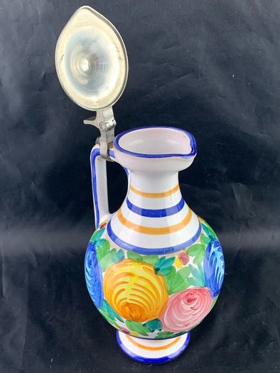 Vintage Art Pottery Hand Painted Pitcher