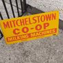 Mitchelstown hay barn advertising,sign by currans of Clonmel,,original ,came out of the offices in mitchelstown branch ,,,few marks  ,lovely advertising display item, for any garage ,man cave or personal collection, sold as is Image 7