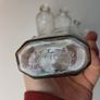 162 - Set of 5 Vintage Clear Glass Decorative Collectible Cork Top Bottles Image 3