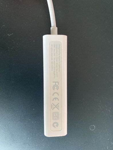 Original Apple A1277 USB Port to Gigabit Ethernet RJ45 NET Adaptor Cable