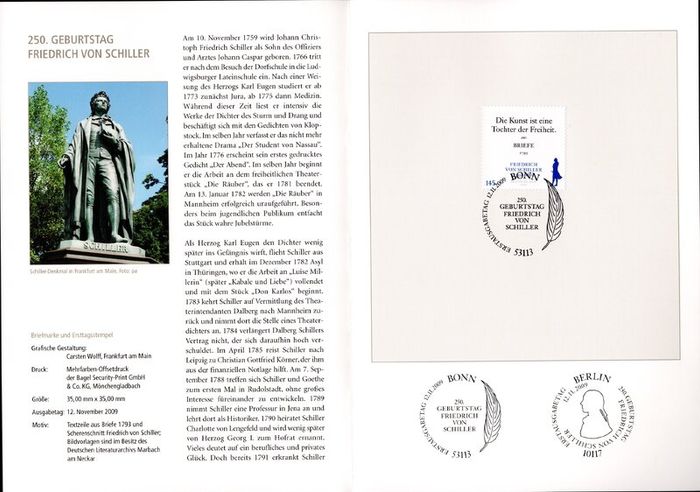 2009 Bundes Republic Deutschland (Germany) Federal Annual Stamp EFT Collection 2009 with 43 images of contents