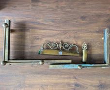 Vintage/antique adjustable brass fireplace fender