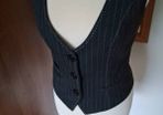 Sophie B Slate Grey Pinstripe Waistcoat Size 8-10