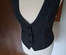Sophie B Slate Grey Pinstripe Waistcoat Size 8-10