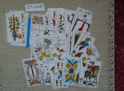 Incomplete pack Tarot cards, Tarot cards