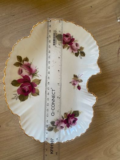 Vintage James Kent Old Foley "Burford" Rose Kidney Dish