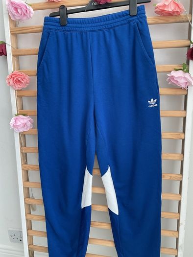 Size 12 retro style adidas bottoms royal blue & white