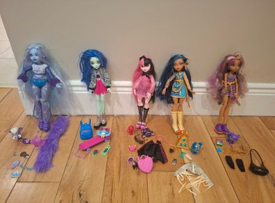 5 Monster High Dolls and accessories