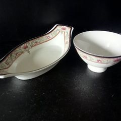 Porcelana Schmidt Serving Bowl and Dish