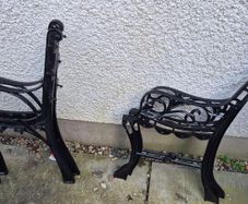 iron cast garden  bench ends