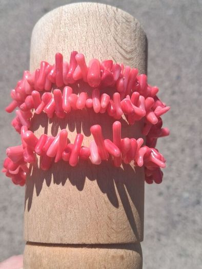 3 x Natural Blood Orange Coral Bracelets