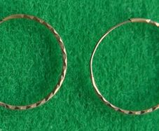 Vintage 9K Gold  Hoop Earrings 0,5"