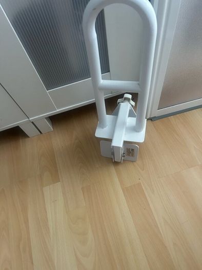 Folding shower screen, and safety grab bar