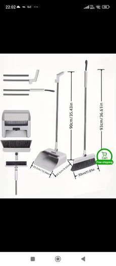 4 in 1 broom and dustpan set