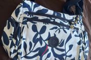 Brand New This is a Kipling Gabbie crossbody shoulder bag in the "Crazy Leaves" / Navy &amp; Cream Leaf print colorway.