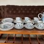Noritake Stoneware Japan Blue and White Colonial Times Pattern Afternoon Tea Cups and Plates Image 7