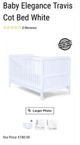 Baby Elegance Cot Bed and Clevamama mattress