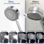 Shower Mixer Set, Height Adjustable Shower System with 5 Jet Types Handheld Shower & 12'' Square Overhead Rainfall Shower Head, Water Saving Stainless Steel Shower Kit Without Tap, Chrome Image 5