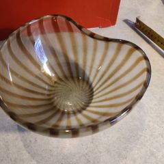 ART striped GLASS bowl Murano STYLE
