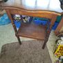 Two Tiered Side Table featuring Turned Wood Legs and a Scalloped Edge Top Image 8
