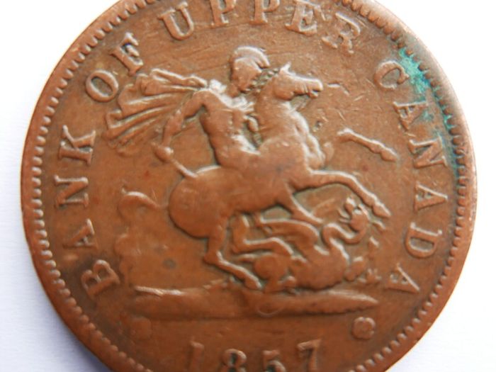 One Penny 1857 token Bank of Upper Canada