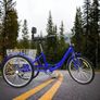 24 Inch Foldable Tricycle for Adults, Bicycle for Seniors, Folding Tricycle with Storage Basket, 7 Gears, Ideal for Shopping, Weights Capacity 120 kg, Blue Image 7