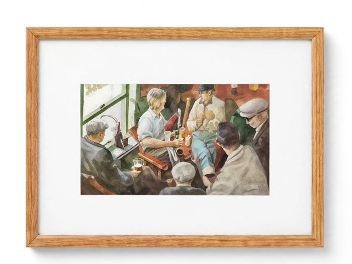 Set of 4 vintage Framed Nautical Fishing Prints - Framed & Mounted
