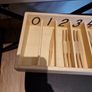 Montesorri Spindle Sticks in wooden box 0-9 barely used Image 2