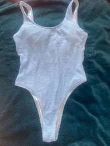 Baby blue one piece swimsuit