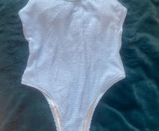 Baby blue one piece swimsuit