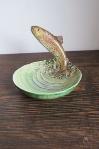 Vintage Beswick England Ceramic Jumping Trout Figurine
