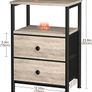 Bedside Table Set of 2, Side Table with 2 Fabric Drawers, Bedroom Bedside Cabinet with Open Storage Shelf, End Table, Nightstand for Living Image 3