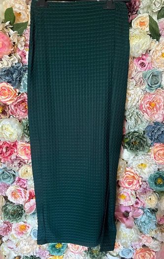 Pink Vanilla Bottle Dark Green Textured Waffle Co-ord Set - Size XS/UK 8