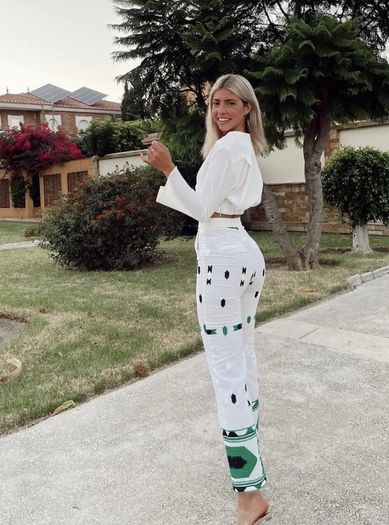 REDUCED Fab Zara Insta Famous Bloggers White Linen Blend Embroidered Trousers Size Large UK 12 New with Tags