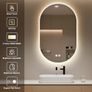 Bathroom Mirror with LED Lights 500x800mm, Anti-Fog, 3 Colors Dimmable, Backlit Light, Lighted Bathroom Vanity Mirror for Wall, Shatterproof Tempered Glass, Memory Function Image 3