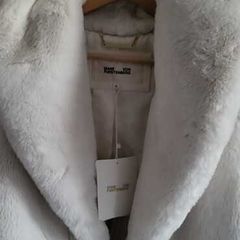 Diane Von Furstenberg White Faux Fur Coat - Sz 12-16UK - Rrp 690 - BNWT